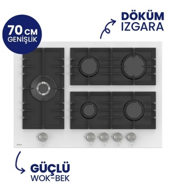 Ferre Beyaz Ankastre Set BL-136 + QEP64CB + D081-SA