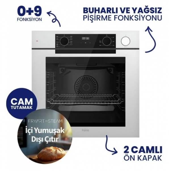 Ferre Beyaz Ankastre Set NT 026 + QEP64CB + D081-SA