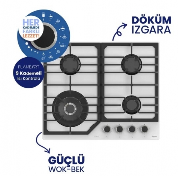 Ferre Beyaz Ankastre Set NT 026 + QEP64CB + D081-SA