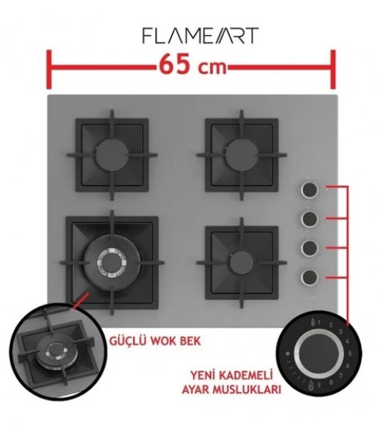 Ferre Gri Ankastre Set SC408 WFA + QEP63CPR + D079-SA