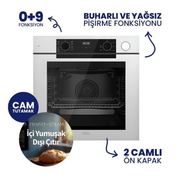 Ferre Beyaz Ankastre Set BL-136 + QEP64CB + D064-SA