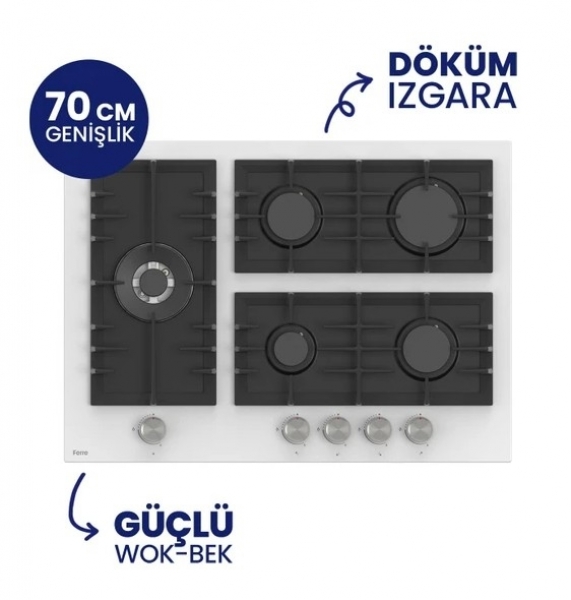 Ferre Beyaz Ankastre Set BL-136 + QEP64CB + D064-SA