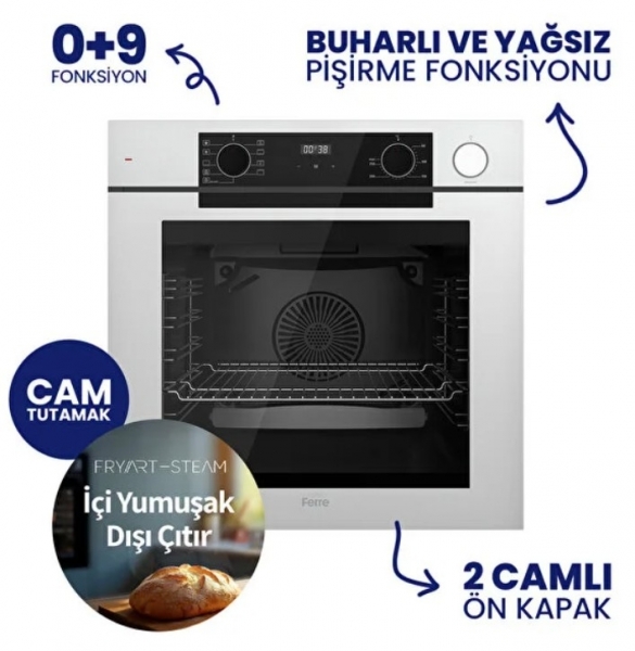 Ferre Beyaz Ankastre Set NT 026 + QEP64CB + D064-SA