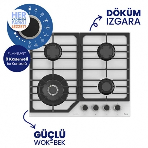 Ferre Beyaz Ankastre Set NT 026 + QEP64CB + D064-SA