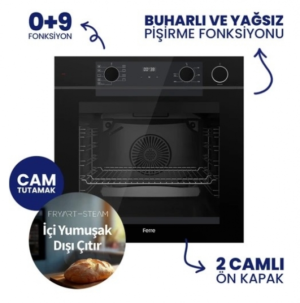 Ferre Siyah Ankastre Set BL-135 + QEP64CS + D063-SA
