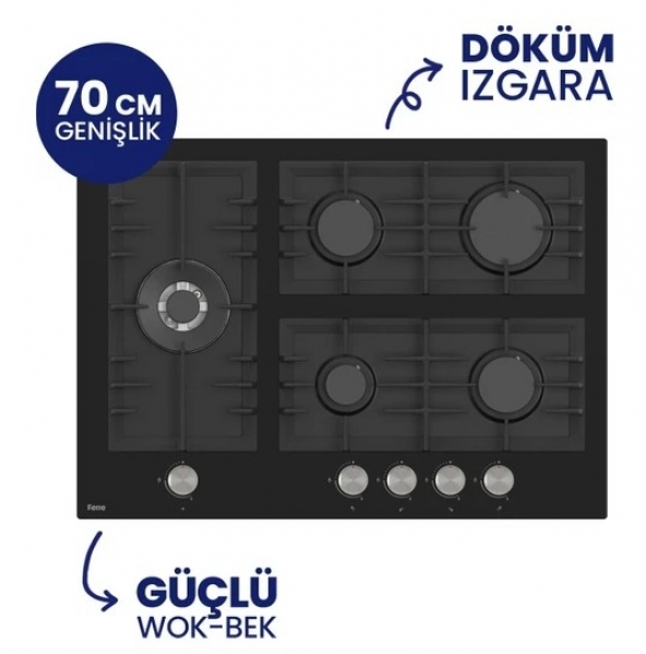 Ferre Siyah Ankastre Set BL-135 + QEP64CS + D063-SA
