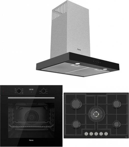 Ferre Icon Plus Siyah Ankastre Set ED035 + QBL63CS + D100