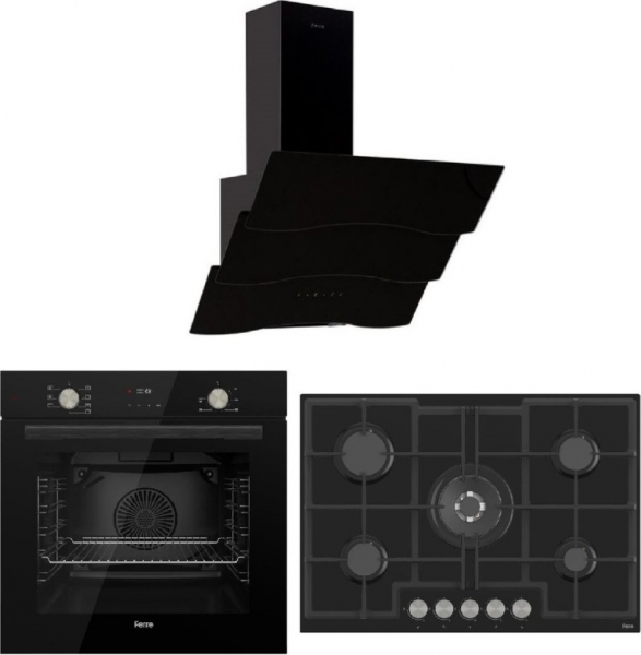 Ferre Flowart Siyah Ankastre Set ED035 + QMS63CS + D023