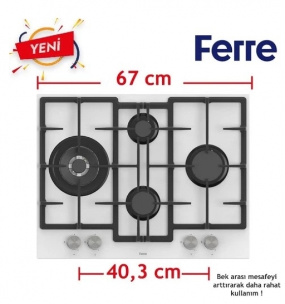 Ferre Beyaz Ankastre Set ED076 + QEP63CB + D081-SA