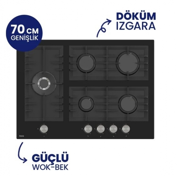 Ferre Siyah Ankastre Set BL-135 + QEP63CS + D080-SA