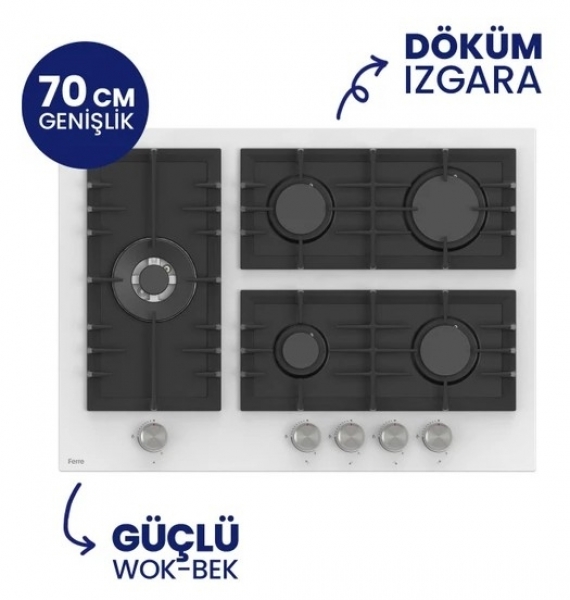 Ferre Beyaz Ankastre Set BL-136 + QEP63CB + D081-SA