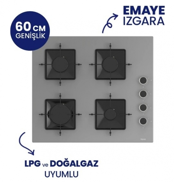Ferre Gri Ankastre Set SS208 + QEP64CPR + D079-SA