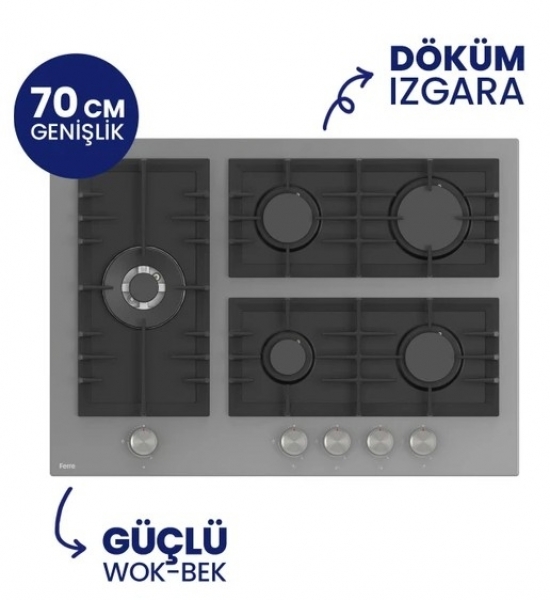 Ferre Flowart Digital Gri Ankastre Set BL138 + QBL63CPR + D082-SA