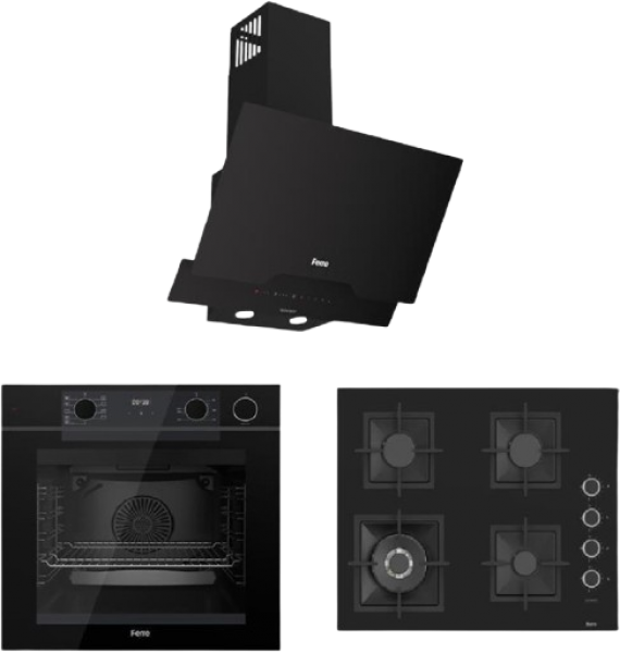 Ferre Siyah Ankastre Set SC405-WFA + QEP64CS + D063