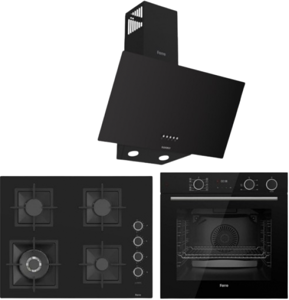 Ferre Siyah Ankastre Set SC405-WFA + XE64CS + D086
