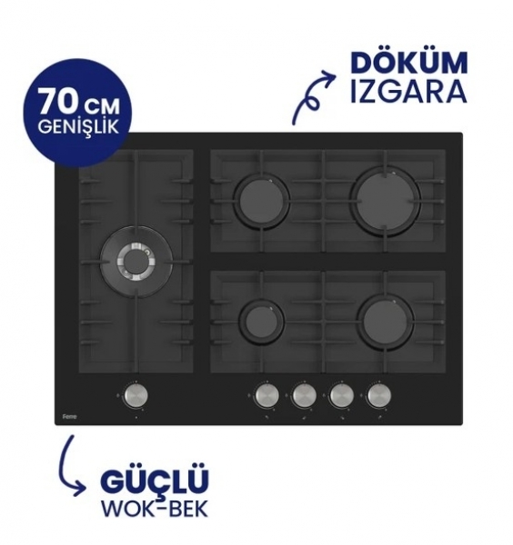 Ferre Flowart Digital Siyah Ankastre Set BL-135 + QBL63CS + D080-SA