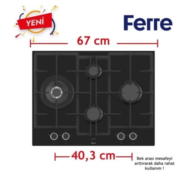 Ferre Vami Siyah Ankastre Set ED075 + QEP64CS + D077-SA