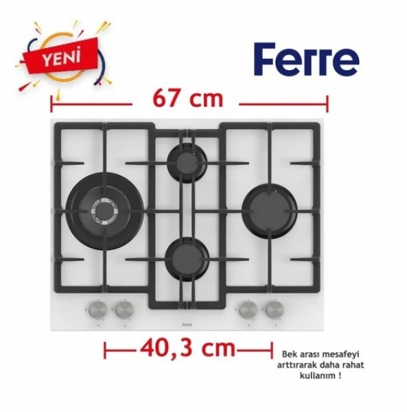 Ferre Vello Beyaz Ankastre Set ED076 + QBL62CB + D081-SA