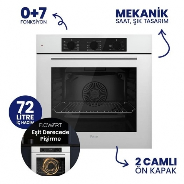 Ferre Vello Beyaz Ankastre Set ED076 + QBL62CB + D081-SA