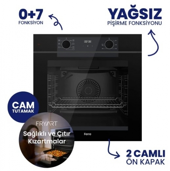 Ferre Siyah Ankastre Set BL-135 + QEP63CS + D063-SA