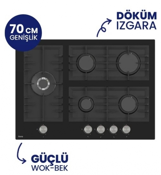 Ferre Siyah Ankastre Set BL-135 + QEP63CS + D063-SA