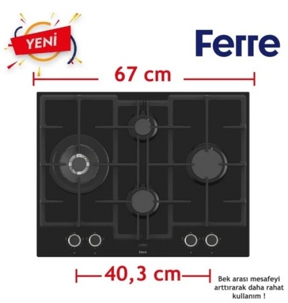 Ferre Biyo Siyah Ankastre Set ED075 + QEP64CS + D086
