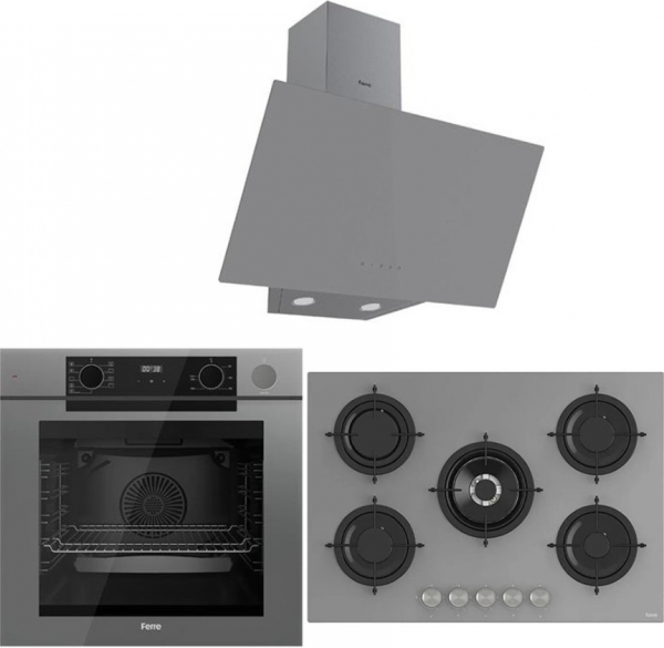 Ferre Steam Plus Gri Ankastre Set RS038 + QEP64CPR + D079