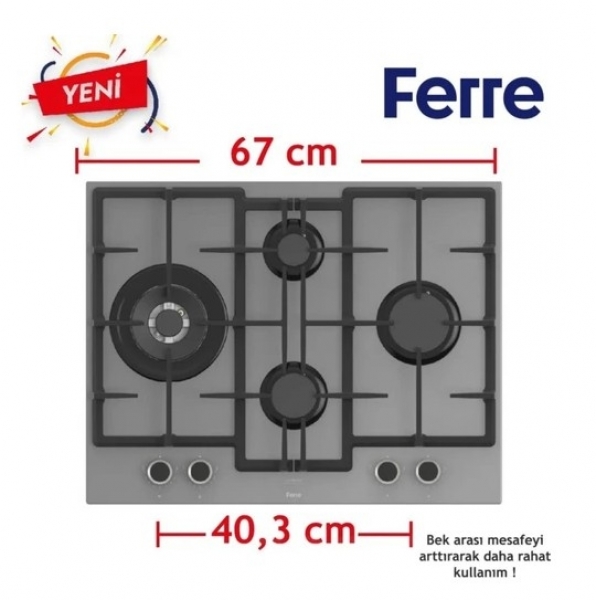 Ferre Hena Gri Ankastre Set ED078 + QXE62CPR + D065-SA