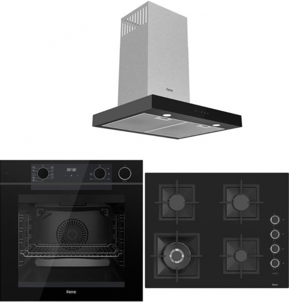 Ferre Steam Plus 65 Siyah Ankastre Set SC405-WFA + QEP64CS + D100