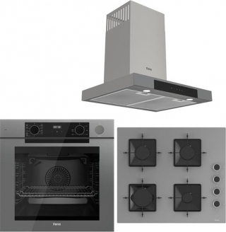 Ferre Steam Plus Gri Ankastre Set SS208 + QEP64CPR + D102
