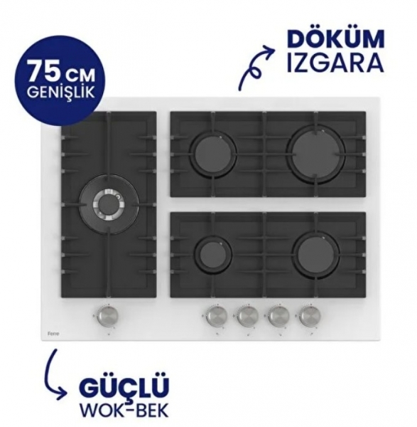 Ferre Beyaz Ankastre Set BL-136 + QBL62CB + D081-SA
