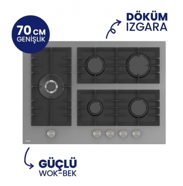 Ferre Fryart Digital Gri Ankastre Set BL138 + QEP63CPR + D079