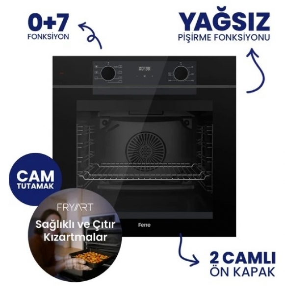 Ferre Asimetrik Siyah Ankastre Set NT 025 + QEP63CS + D063-SA