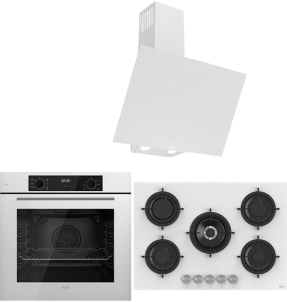 Ferre Icon Plus 75 Beyaz Ankastre Set RS036 + QBL63CB + D078-SA