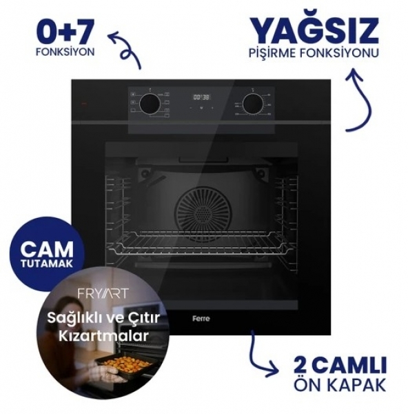 Ferre Fryart Digital Siyah Ankastre Set BL-135 + QEP63CS + D077-SA