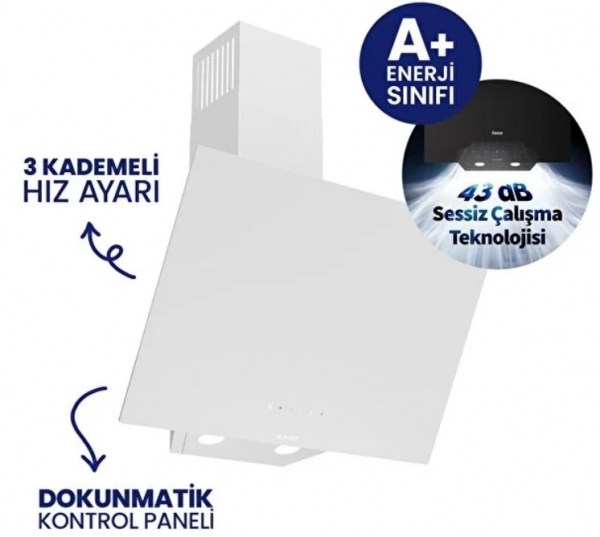 Ferre Fryart Digital Beyaz Ankastre Set BL-136 + QEP63CB + D078