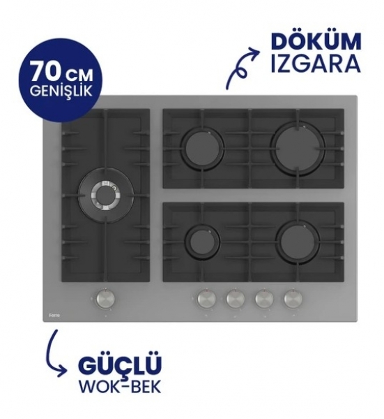 Ferre Flowart Digital Gri Ankastre Set BL138 + QBL63CPR + D065