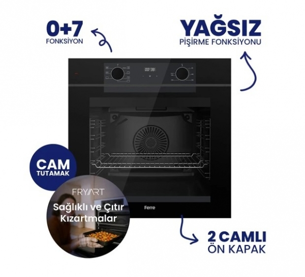 Ferre Digital Siyah Ankastre Set BL-135 + QEP63CS + D086