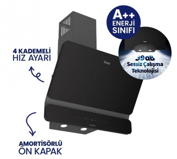 Ferre Asimetrik Siyah Ankastre Set NT 025 + QBL62CS + D080-SA