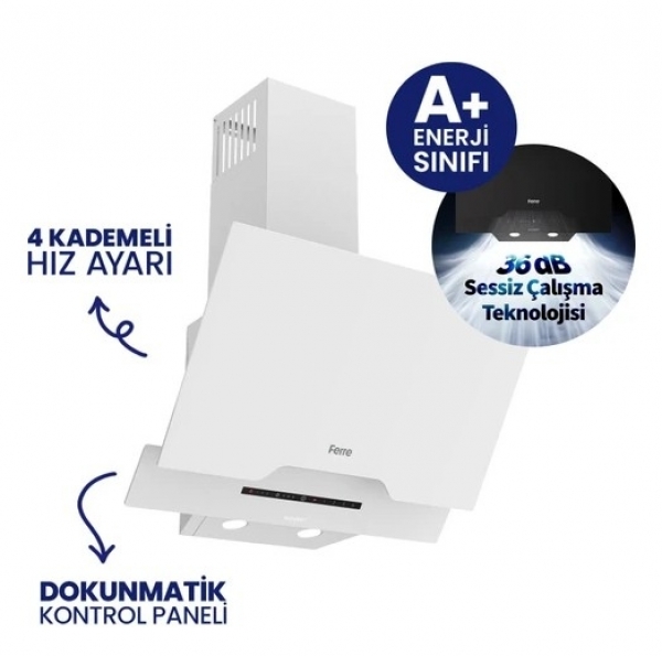 Ferre Asimetrik Beyaz Ankastre Set NT 026 + QBL63CB + D064-SA
