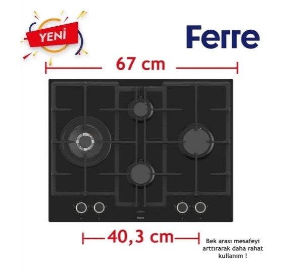 Ferre Baq Siyah Ankastre Set ED075 + QBL62CS + D063-SA