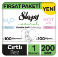 Sleepy Natural Double Soft 1 Beden 200 Adet Bebek Bezi