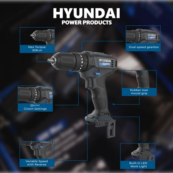 Hyundai HD20S-50TT Akülü Matkap