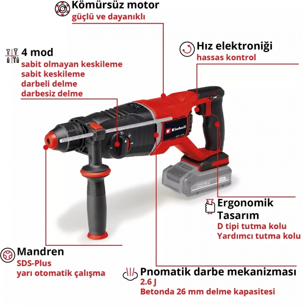Einhell TP-HD 18/26 D Li BL Solo Akülü Kırıcı