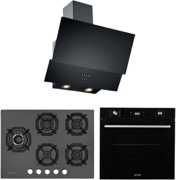 Eminçelik ve AFM Mare Siyah Ankastre Set 22385 + FM 7700 + CH 1454 PB B60