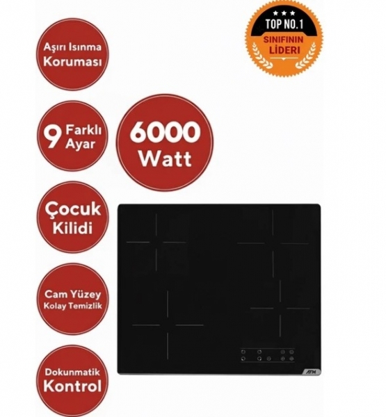 Eminçelik ve AFM Buv Siyah Ankastre Set V6-04 + FM7701 + CH 1454 RC W60