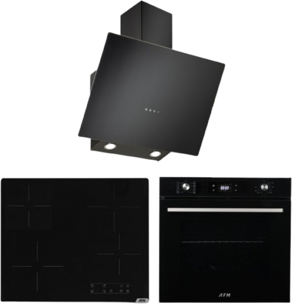 Eminçelik ve AFM Qeb Siyah Ankastre Set V6-04 + FM 7700 + EC-CH 1460 RC B60