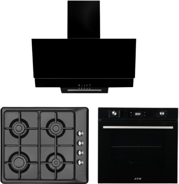 Eminçelik ve AFM Black One Siyah Ankastre Set 31222 + FM 7700 + FM3250