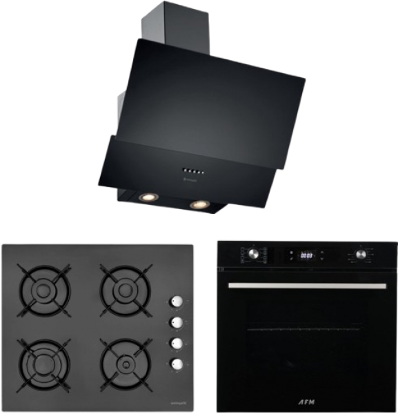 Eminçelik ve AFM Idea Siyah Ankastre Set 12225 + FM 7700 + CH 1454 PB B60