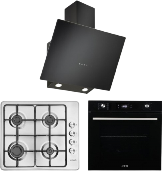 Eminçelik ve AFM Xen Siyah Ankastre Set 31220 + FM 7700 + EC-CH 1460 RC B60